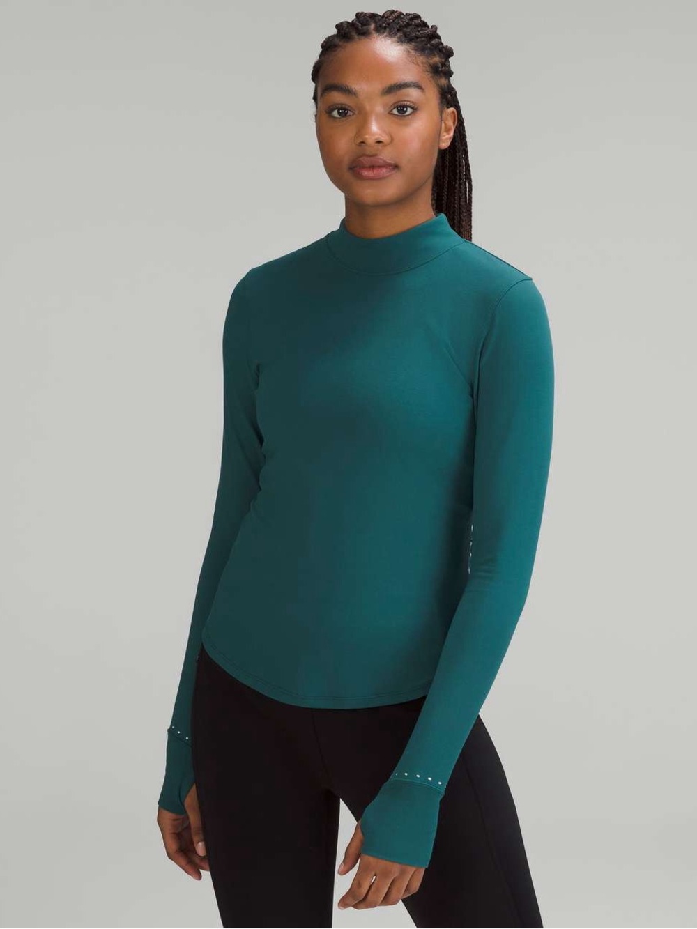 Lululemon Rulu Running Long-Sleeve Mock Neck Shirt
Green Jasper